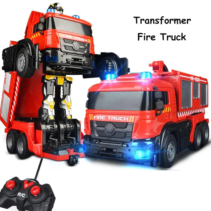 Transformation Robot voiture jouets d'action camion de pompier moteur véhicule musique lumière eau Rechargeable voiture éducatif garçon enfants meilleur cadeau