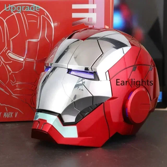 Casque électrique à commande vocale automatique, Marvel Avengers 1/1, Iron Man Mk5, série Open and Close, jouet portable, cadeau d'anniversaire, nouveau