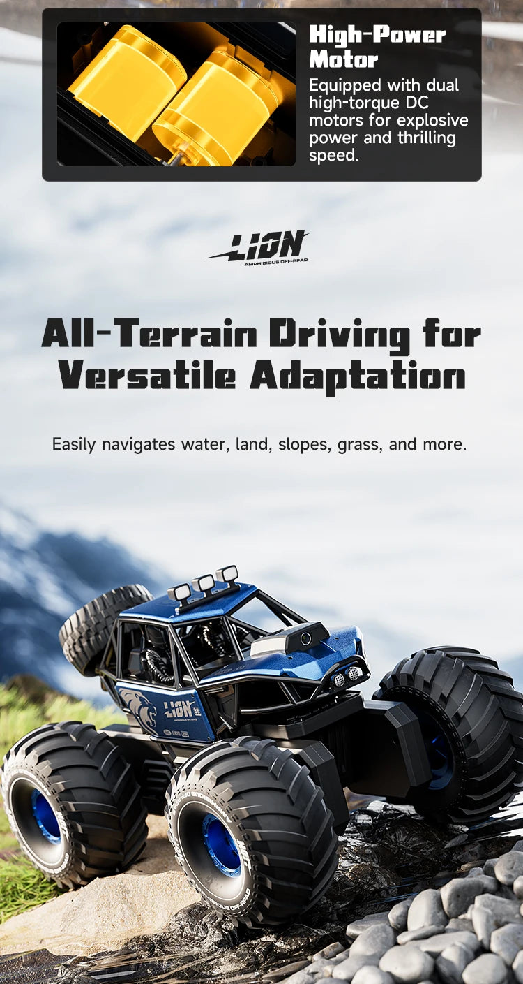 4DRC nouveau Y10 voiture télécommandée 2.4G Rc bateau étanche amphibie cascadeur voiture 4WD tout Terrain camion jouets pour enfants cadeaux d'anniversaire