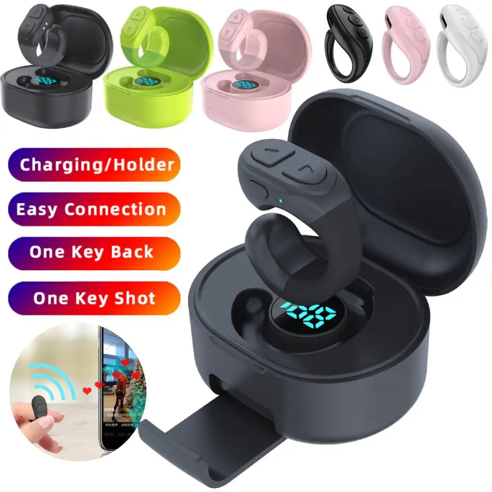 Anneau de défilement pour télécommande Tiktok, obturateur d'appareil photo sans fil, bouton Selfie, tourne-page Bluetooth pour iOS et Android