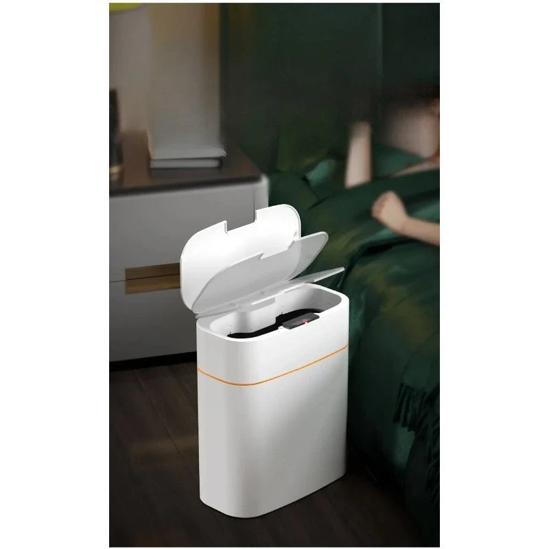 Poubelle à capteur intelligent pour usage domestique, chambre à coucher avec couvercle, salle de bain, anti-odeur, chambre et salon