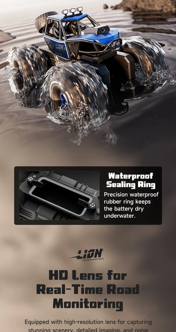 4DRC nouveau Y10 voiture télécommandée 2.4G Rc bateau étanche amphibie cascadeur voiture 4WD tout Terrain camion jouets pour enfants cadeaux d'anniversaire