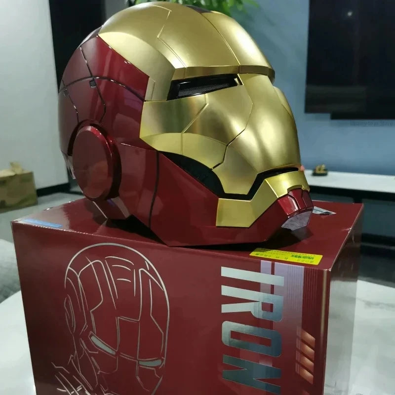 Casque électrique à commande vocale automatique, Marvel Avengers 1/1, Iron Man Mk5, série Open and Close, jouet portable, cadeau d'anniversaire, nouveau