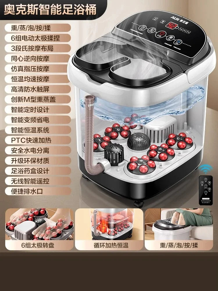 Seau de bain de pieds entièrement automatique, massage électrique, chauffé à température constante, bain de pieds haute et profonde