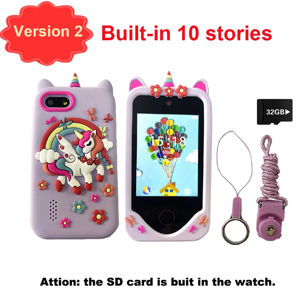 téléphone intelligent enfants jouets 44 jeux Mini téléphone intelligent licorne jouets double caméra lecteur de musique garçons filles cadeaux d'anniversaire