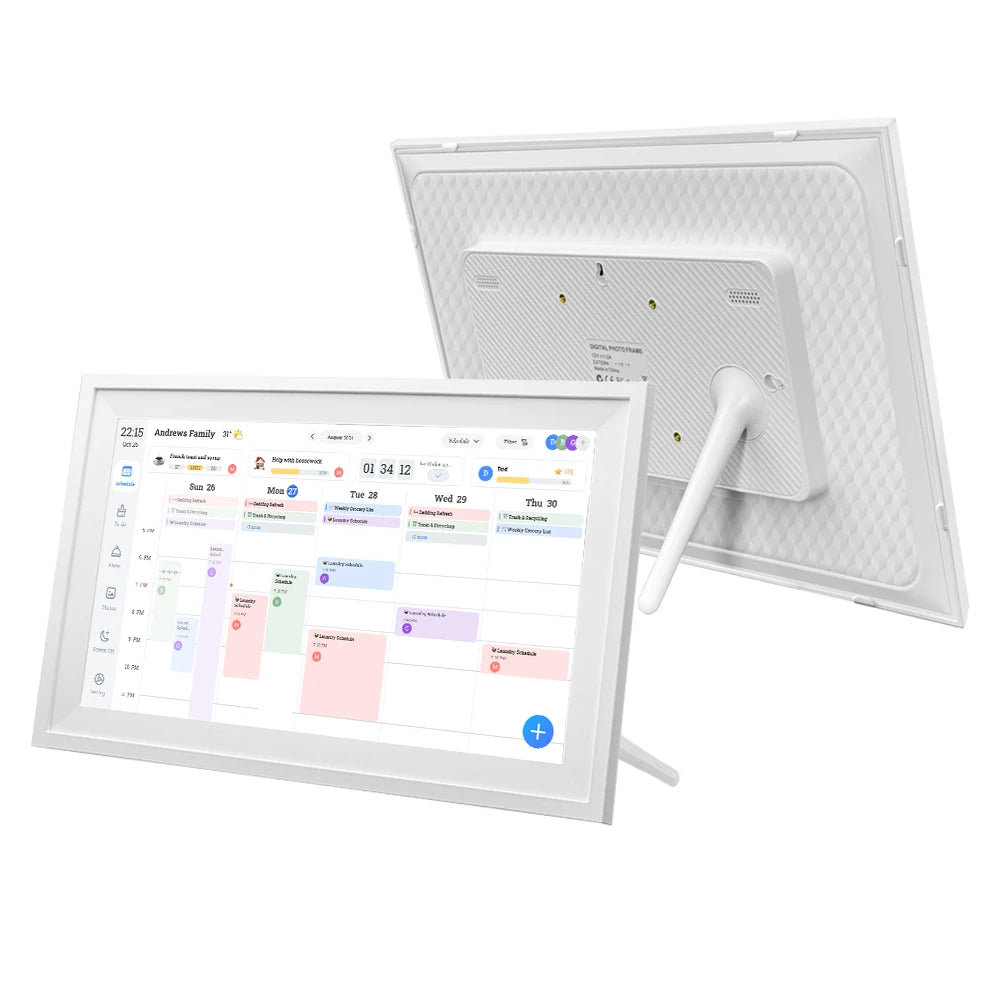 Calendrier numérique 15,6 pouces, planificateur mural intelligent, écran tactile interactif, affichage de l'horaire à domicile, montage mural et sur bureau