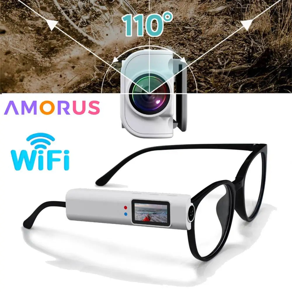 Mini lunettes FPV 2.7K, micro-caméra de prise de vue vidéo HD WiFi, casque Intelligent, enregistrement vidéo et sonore, contrôle par application WiFi