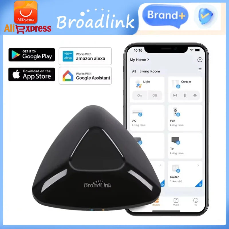 Broadlink RM MAX WiFi IR télécommande maison intelligente Hub Wi-Fi BLE télécommande universelle pour appareils IR/RF TV ventilateur ca stores fonctionne avec Alexa