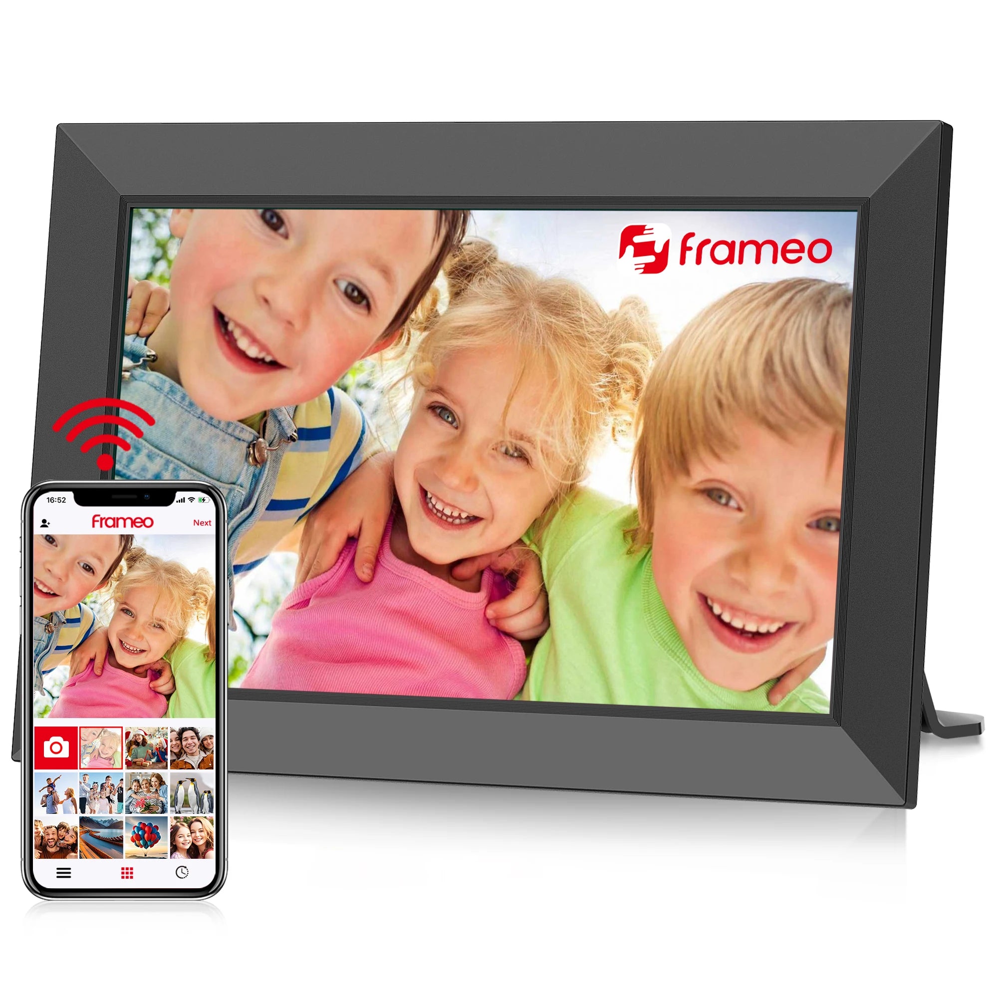 Cadre Photo numérique WiFi intelligent 32G, 10.1 pouces, écran tactile LCD 1280x800 IPS, rotation automatique, 32 go intégré, partage instantané des Gifs