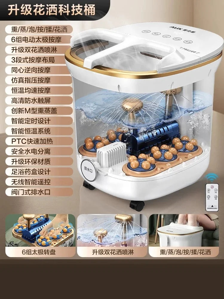 Seau de bain de pieds entièrement automatique, massage électrique, chauffé à température constante, bain de pieds haute et profonde