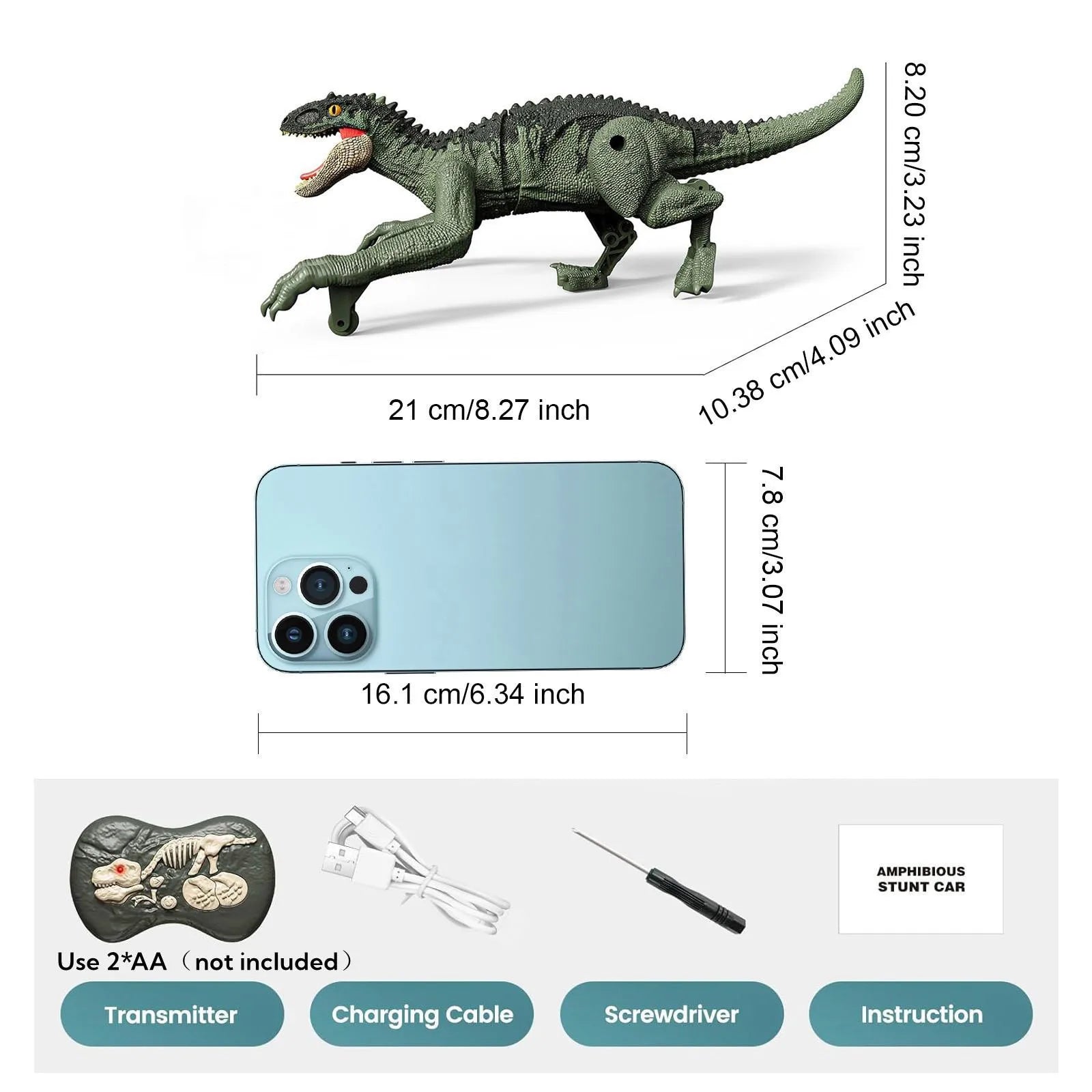 Dinosaure RC avec son et lumières, robot dinosaure RC 2,4 GHz Walking RC Velociraptor, jouet de figurine d'animal préhistorique électrique