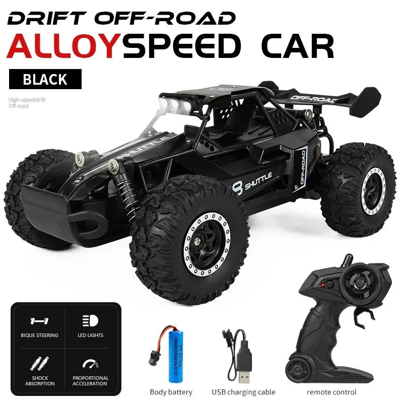 Nouvelle voiture RC 1:16 2WD avec lumière LED 2.4G 20 KM/H haute vitesse tout-terrain escalade télécommande voiture jouet cadeaux pour garçons filles enfants