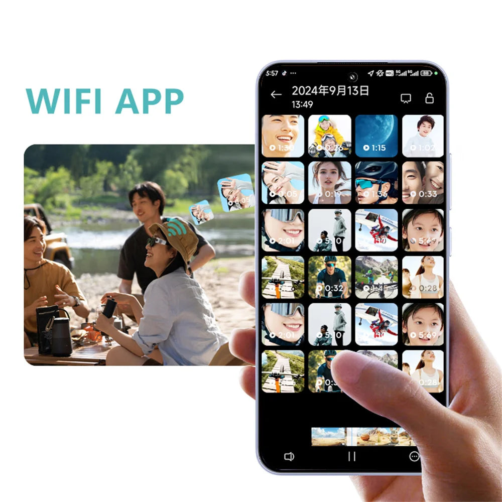 Mini lunettes FPV 2.7K, micro-caméra de prise de vue vidéo HD WiFi, casque Intelligent, enregistrement vidéo et sonore, contrôle par application WiFi