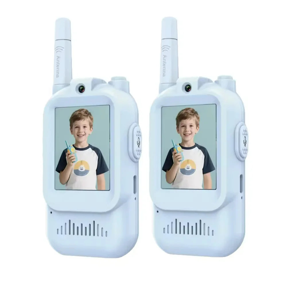 Talkie-walkie vidéo pour enfants, paquet de 2, jouets rechargeables pour tout-petits, pour Camping en intérieur, voyage, cadeaux d'anniversaire pour enfants âgés de 3 à 12 ans