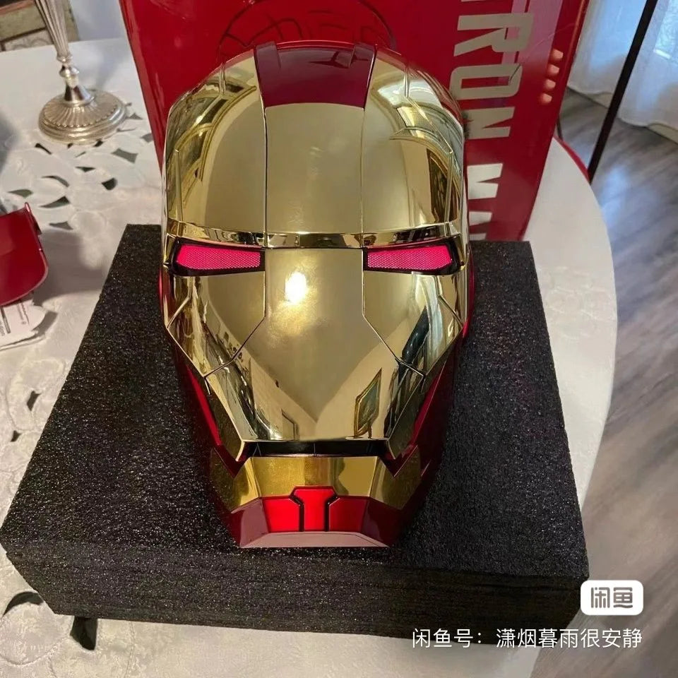Casque électrique à commande vocale automatique, Marvel Avengers 1/1, Iron Man Mk5, série Open and Close, jouet portable, cadeau d'anniversaire, nouveau