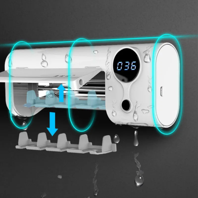 Support de stérilisation de brosse à dents multifonctionnel rechargeable aux UV, portable pour la désinfection et le séchage des brosses à dents électriques