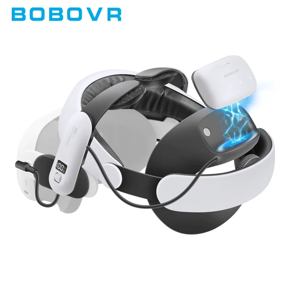 BOBOVR sangle de tête compatible avec Meta Quest 3/Quest3S BOBOVR S3 Pro/E3PRO/M3 Pro sangle de tête de batterie accessoires VR