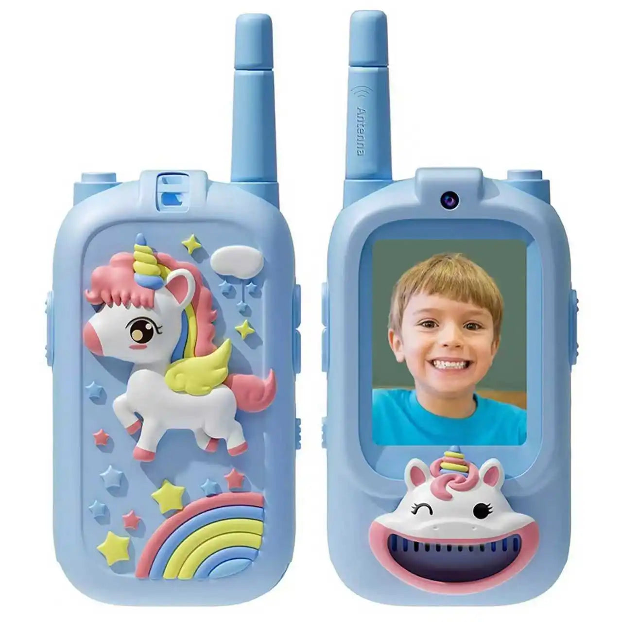 Talkie-walkie vidéo pour enfants, paquet de 2, jouets rechargeables pour tout-petits, pour Camping en intérieur, voyage, cadeaux d'anniversaire pour enfants âgés de 3 à 12 ans