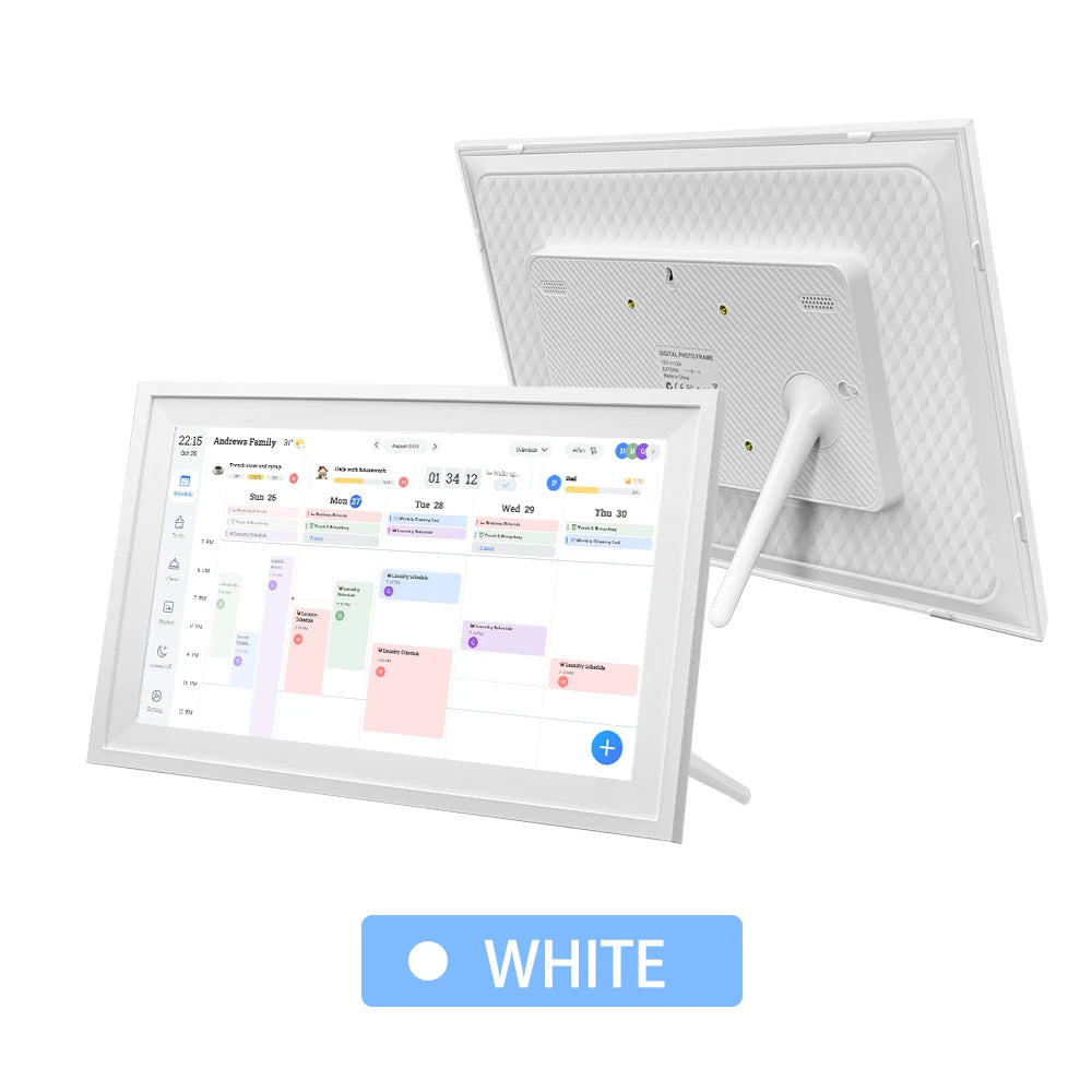 Calendrier numérique 15,6 pouces, planificateur mural intelligent, écran tactile interactif, affichage de l'horaire à domicile, montage mural et sur bureau