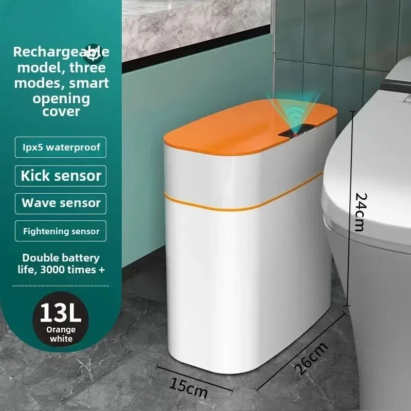 Poubelle à capteur intelligent pour usage domestique, chambre à coucher avec couvercle, salle de bain, anti-odeur, chambre et salon