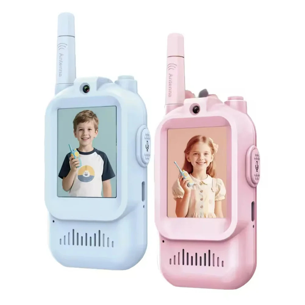 Talkie-walkie vidéo pour enfants, paquet de 2, jouets rechargeables pour tout-petits, pour Camping en intérieur, voyage, cadeaux d'anniversaire pour enfants âgés de 3 à 12 ans