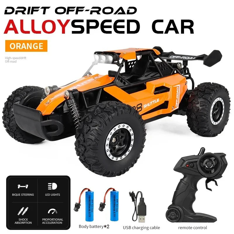 Nouvelle voiture RC 1:16 2WD avec lumière LED 2.4G 20 KM/H haute vitesse tout-terrain escalade télécommande voiture jouet cadeaux pour garçons filles enfants
