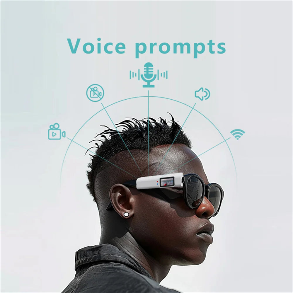 Mini lunettes FPV 2.7K, micro-caméra de prise de vue vidéo HD WiFi, casque Intelligent, enregistrement vidéo et sonore, contrôle par application WiFi