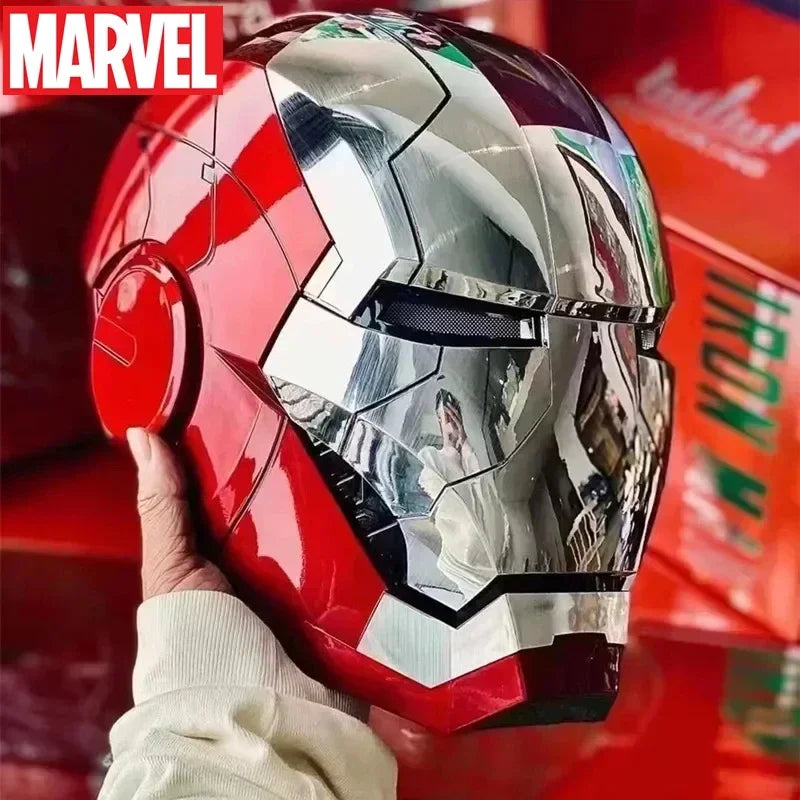 Casque électrique à commande vocale automatique, Marvel Avengers 1/1, Iron Man Mk5, série Open and Close, jouet portable, cadeau d'anniversaire, nouveau