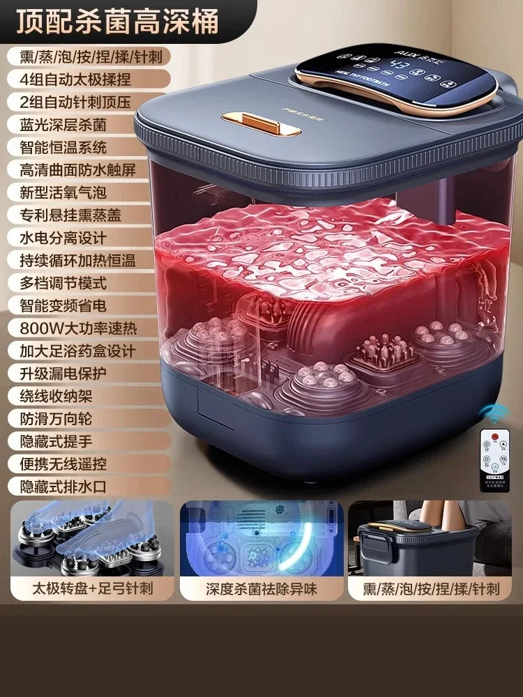 Seau de bain de pieds entièrement automatique, massage électrique, chauffé à température constante, bain de pieds haute et profonde