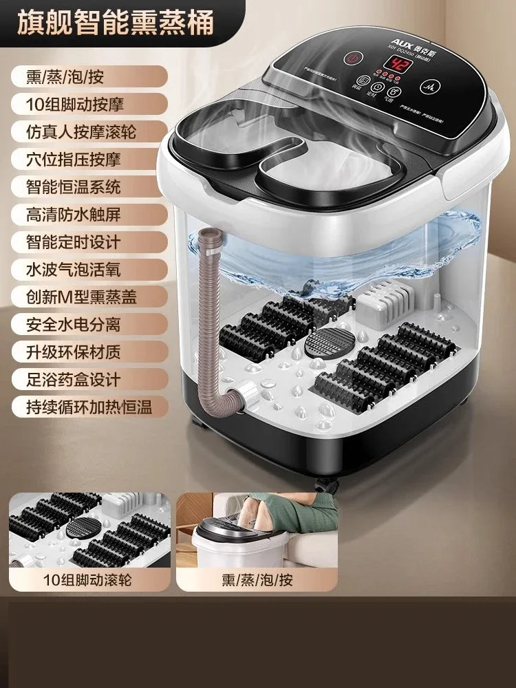 Seau de bain de pieds entièrement automatique, massage électrique, chauffé à température constante, bain de pieds haute et profonde