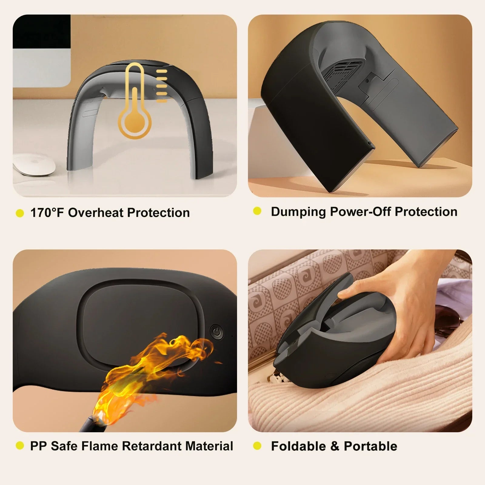 Eary Portable hiver souris chauffe-mains haute technologie chauffage d'hiver pour bureau à domicile Plug-in 3 vitesses chauffe-mains prise US/UK/EU/JP