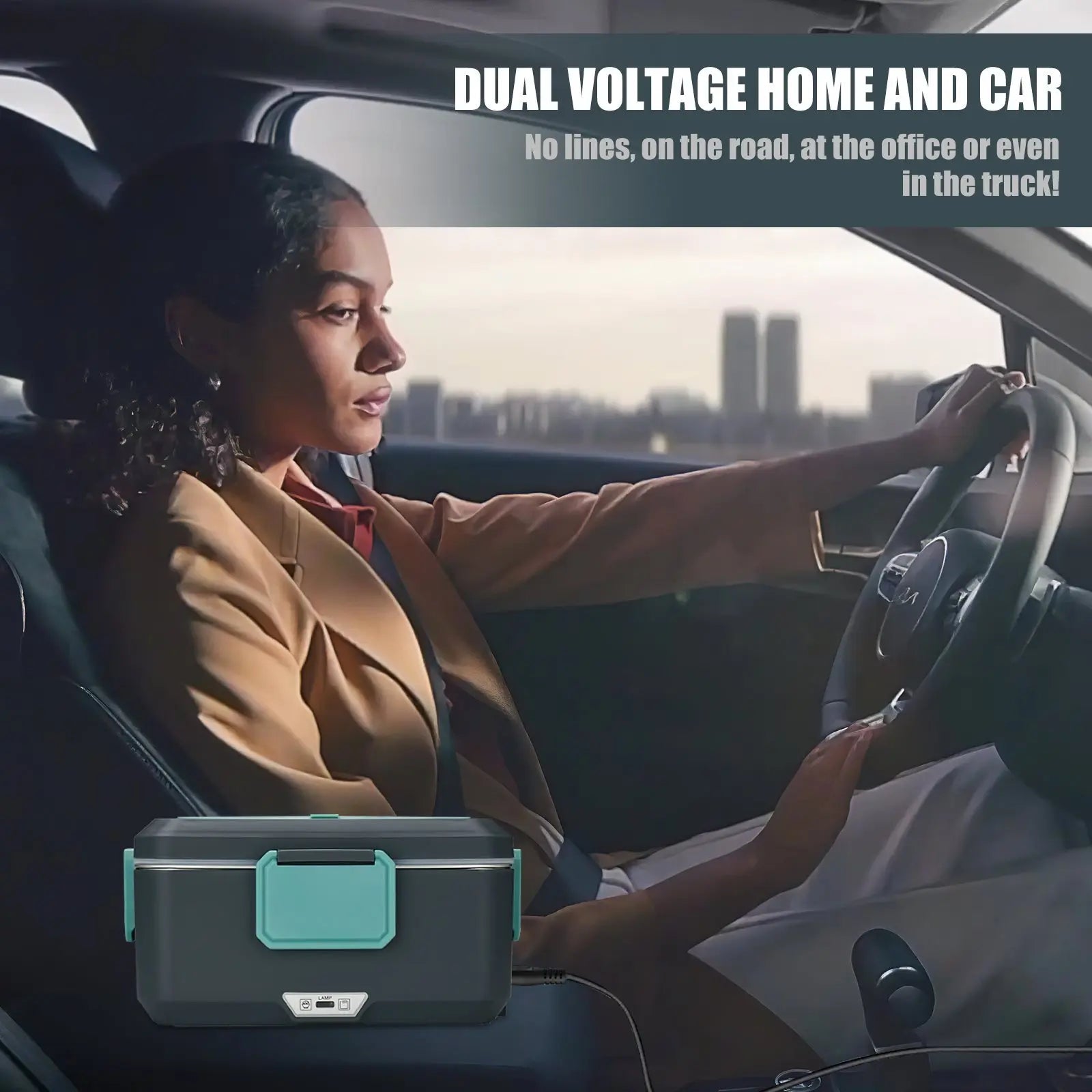 Boîte à lunch électrique 2,5 L 90 W, chauffe-aliments portable pour voiture et maison, récipient en acier inoxydable anti-fuite, chauffage rapide des repas