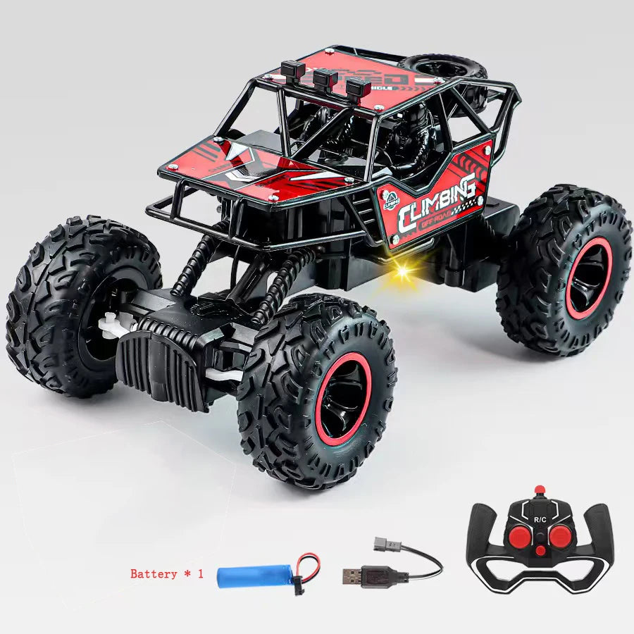 Nouvelle voiture RC 1:16 2WD avec lumière LED 2.4G 20 KM/H haute vitesse tout-terrain escalade télécommande voiture jouet cadeaux pour garçons filles enfants