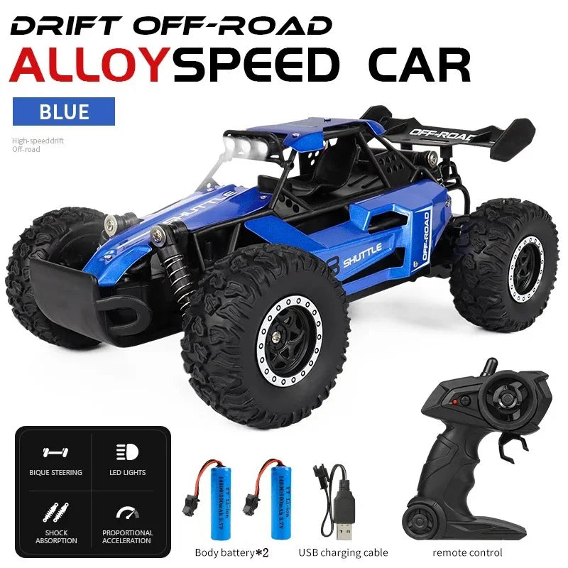 Nouvelle voiture RC 1:16 2WD avec lumière LED 2.4G 20 KM/H haute vitesse tout-terrain escalade télécommande voiture jouet cadeaux pour garçons filles enfants