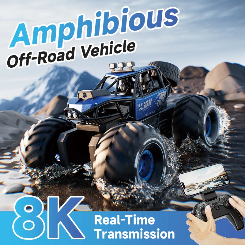 4DRC nouveau Y10 voiture télécommandée 2.4G Rc bateau étanche amphibie cascadeur voiture 4WD tout Terrain camion jouets pour enfants cadeaux d'anniversaire