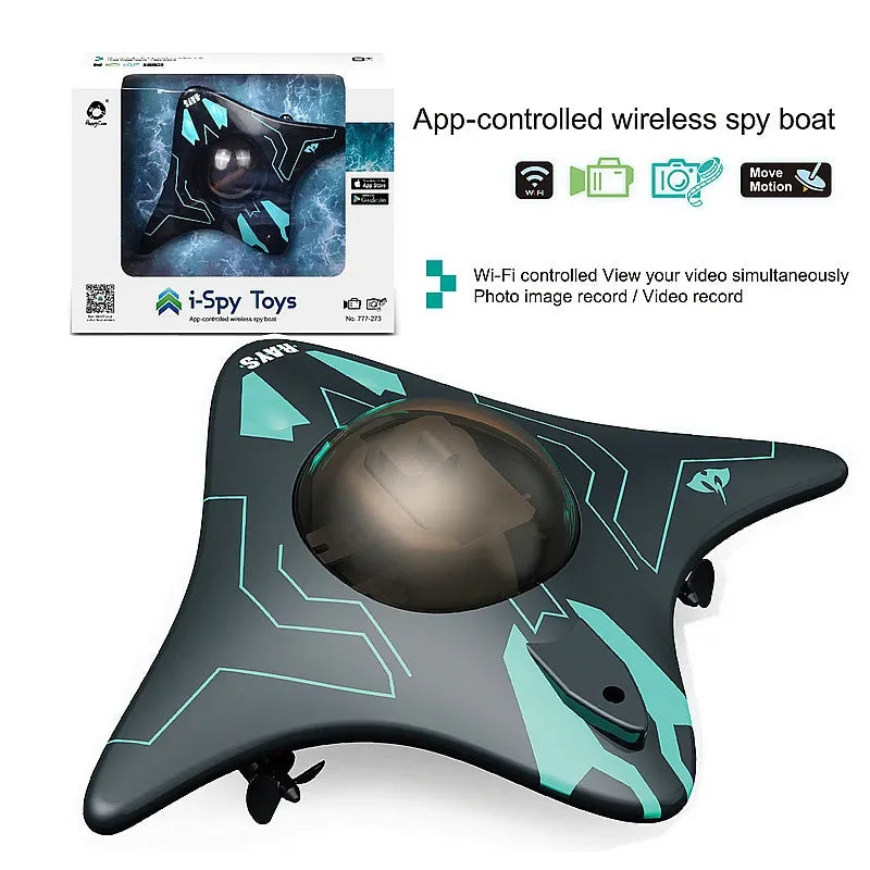 Mini bateau WIFI RC, plongée sous-marine à Six voies, Transmission en temps réel, caméra sous-marine, hors-bord, jouets Photo et vidéo, cadeaux de noël