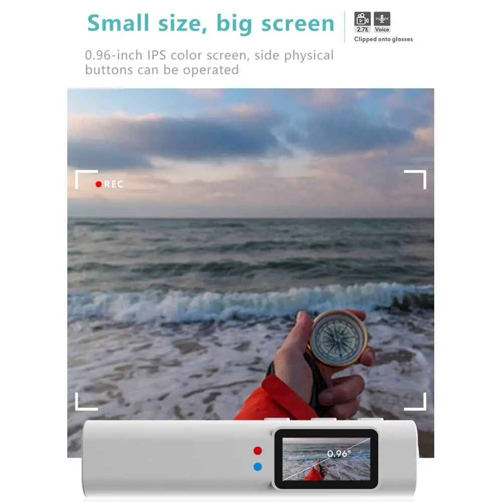 Mini lunettes FPV 2.7K, micro-caméra de prise de vue vidéo HD WiFi, casque Intelligent, enregistrement vidéo et sonore, contrôle par application WiFi