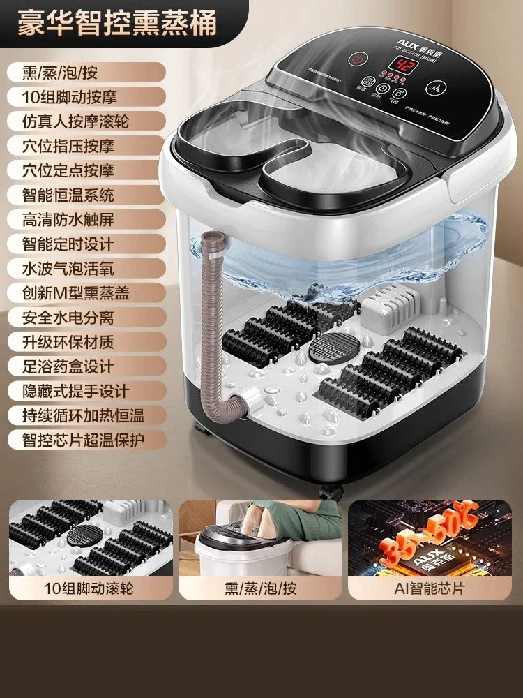 Seau de bain de pieds entièrement automatique, massage électrique, chauffé à température constante, bain de pieds haute et profonde