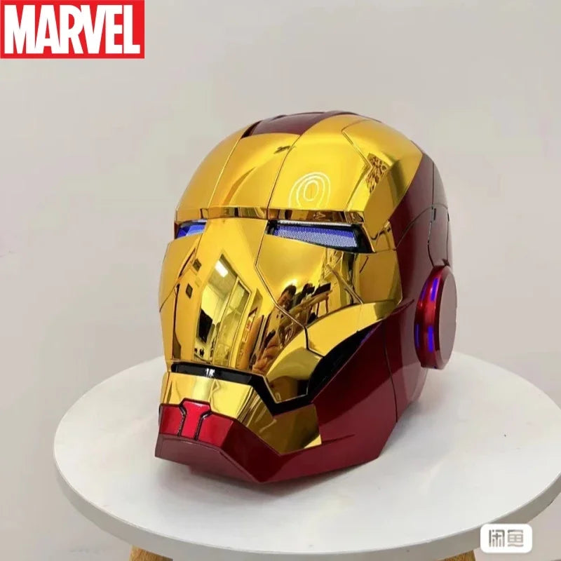 Casque électrique à commande vocale automatique, Marvel Avengers 1/1, Iron Man Mk5, série Open and Close, jouet portable, cadeau d'anniversaire, nouveau