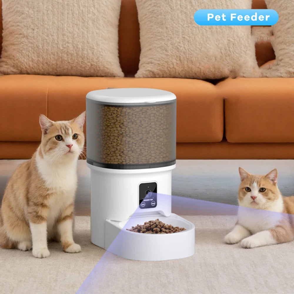 4L WIFI bouton mangeoire automatique pour chat mangeoire intelligente pour animaux de compagnie pour chat et chien distributeur de nourriture pour chat pour animaux de compagnie mangeoire pour animaux de compagnie (sans prise