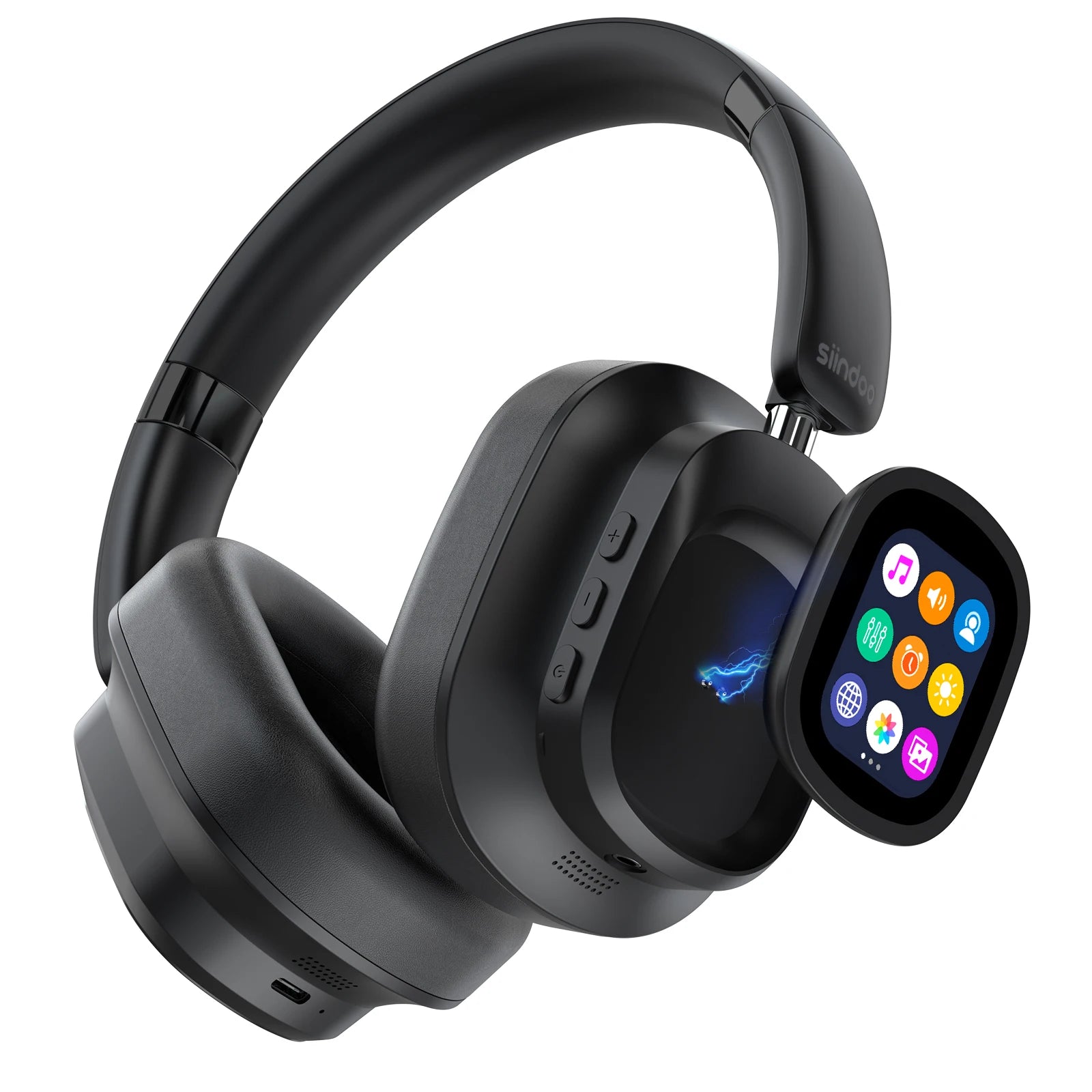 Siindoo JH-ANC930Plus Écouteurs à suppression active du bruit, casque hybride sans fil avec écran LED à commande tactile multi-magnétique
