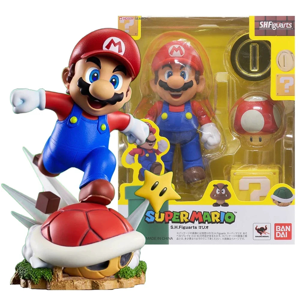 BANDAI 12CM jeu Super Mario jouets Mario Run GK figurines Mario Bros figurines d'action scène Mario PVC figurines étoiles modèle