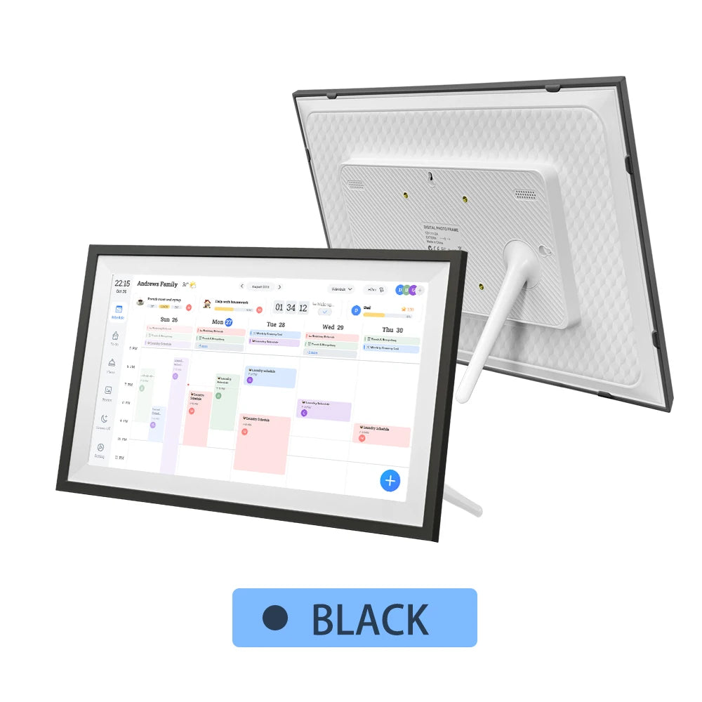 Calendrier numérique 15,6 pouces, planificateur mural intelligent, écran tactile interactif, affichage de l'horaire à domicile, montage mural et sur bureau