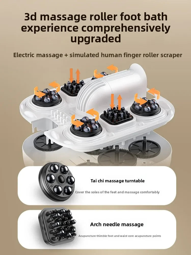 Seau de bain de pieds entièrement automatique, massage électrique, chauffé à température constante, bain de pieds haute et profonde