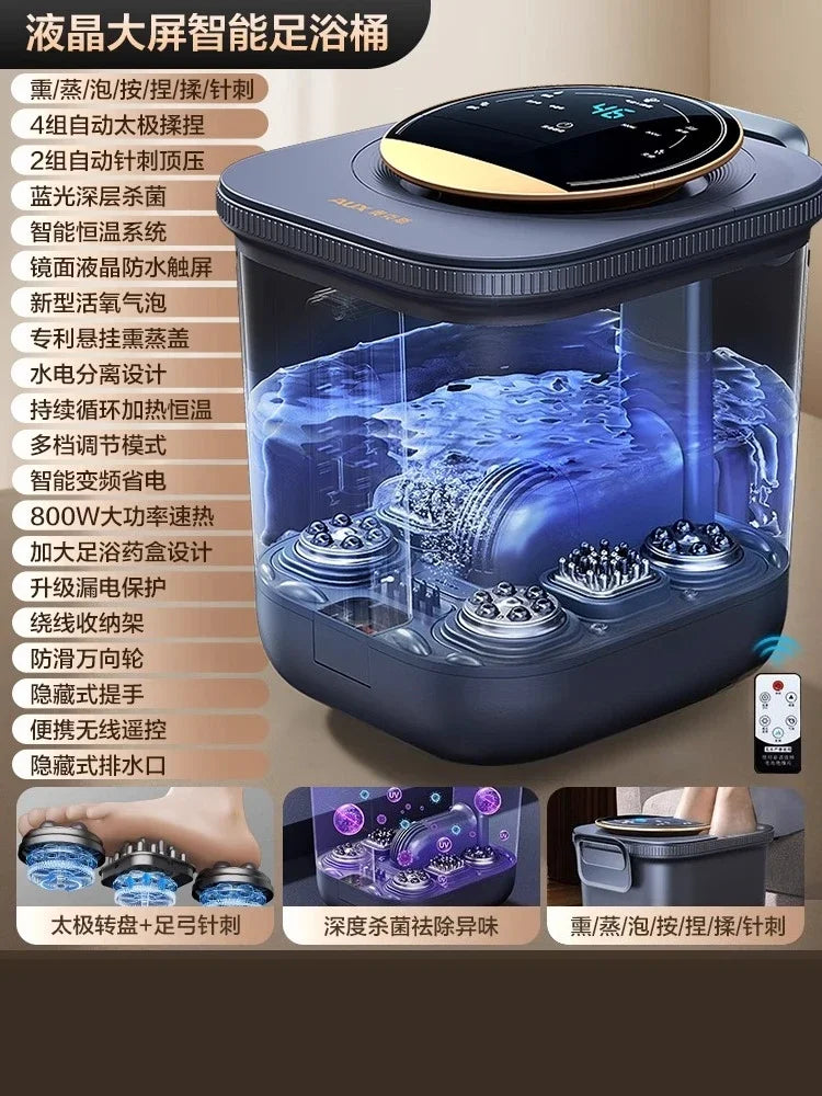 Seau de bain de pieds entièrement automatique, massage électrique, chauffé à température constante, bain de pieds haute et profonde