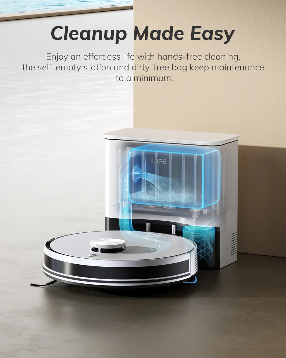 Aspirateur robot A30 PRO, aspiration 5000Pa, auto-vidange, capacité de 60 jours, application, télécommande, temps de fonctionnement de 180 minutes
