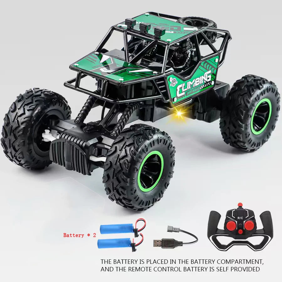 Nouvelle voiture RC 1:16 2WD avec lumière LED 2.4G 20 KM/H haute vitesse tout-terrain escalade télécommande voiture jouet cadeaux pour garçons filles enfants